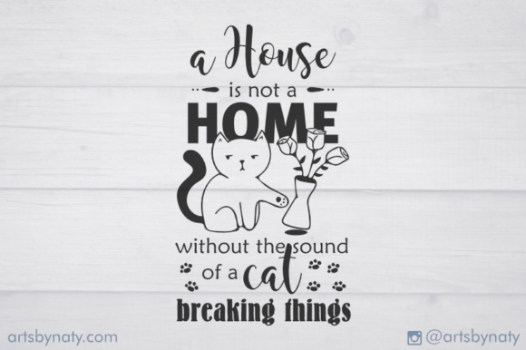 Review: Funny Cat and Home Quote Illustration