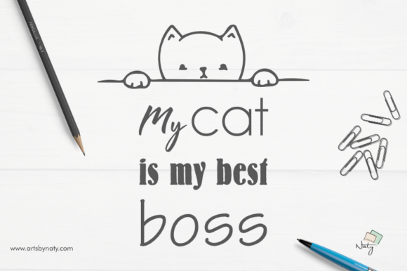 Reviewing My Cat is My Best Boss Illustration for Stitching